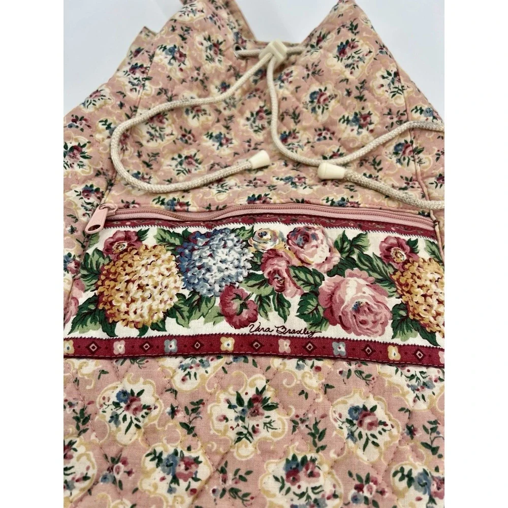 Vintage Vera Bradley RARE 1996 Pastel Pink Large Sling Drawstring Bag Made in US